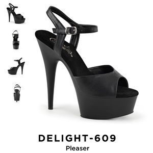 Pleaser Soft Leather Comfort Platform Heel